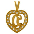 thumbnail image 2 of 10k Yellow Gold Womens Cubic Zirconia Love Heart Letter Name Personalized Monogram Initial D Charm Pendant Necklace 19.3, 2 of 2