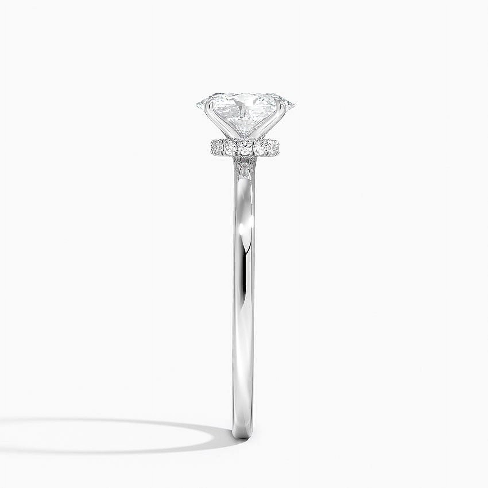 Oryn Jewel 14K White Gold Over 2.1 Ct Lab Created Diamond Ring - Oval Cut Secret Halo Engagement Ring for Women - Elegant Gift for Her - Perfect for Proposals and Celebrating Love