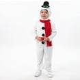 thumbnail image 6 of Ruyang Kids Plush Snowman Jumpsuit Set Long Sleeve Warm Jumpsuit with Scarf Hat Toddler Boys Girls Christmas Party Outfit, 6 of 6