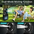 thumbnail image 2 of SAVIOR Portable Misting Fan - Rechargeable 20000mAh Battery, 6L Water Tank - with Remote Control, Adjustable Mist & LED Light - Includes Hook/Bucket - Ideal for Outdoor, Patio, Camping - Black, 2 of 15