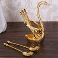 thumbnail image 2 of Serving Spoons Stainless Steel Coffee Spoon Fruit Fork Stainless Steel Bar Dessert Spoon with Swan Rack Household Tableware Stainless Steel Serving Spoons Coffee Spoons for Coffee Bar, 2 of 2