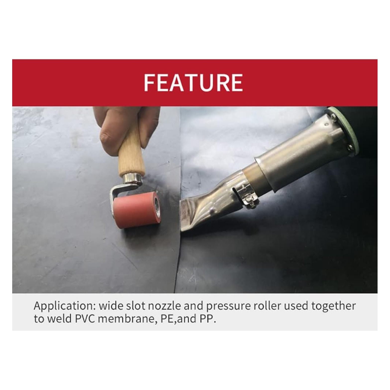 20mm Silicone Hand Welding High Temperature Resistant Seam Hand Pressure Roofing PVC Welding Tool Heat Gun