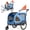 Blue, variant on Dog Bike Trailer 2-in-1 Pet Stroller Cart Bicycle Carrier Supports up to 110 lbs,Dark Gray/Gray