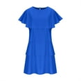 thumbnail image 4 of Gspmoly Robes d'Été pour Femmes, Robe Décontractée Unie à Col Châle et Col Rond pour Femmes, Robes Habillées pour Femmes en Liquidation, 4 of 6