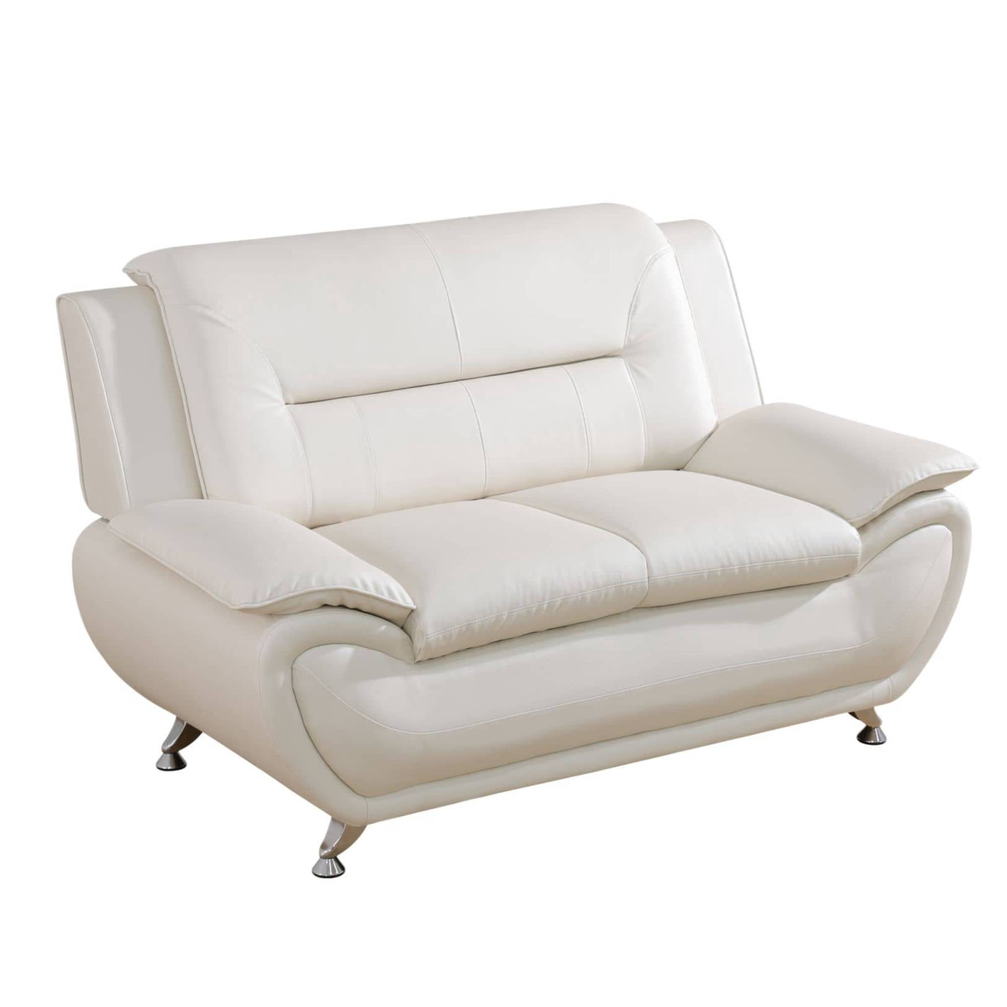 Trumanpick Leather Sofa Chair, 2 Seater Comfy Loveseat Sofa Couch for Living Room, Bedroom, Black