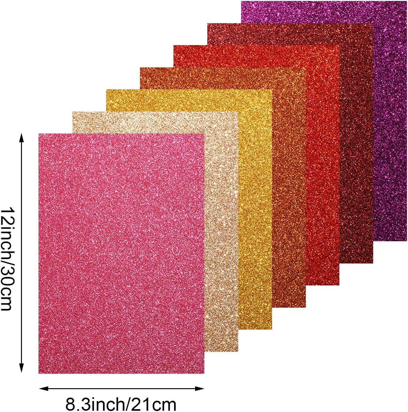 20 Pieces Shiny Glitter Faux Leather Sheets PU Faux Leather Fabric Sheet for DIY Crafts Wedding Sewing Making Earrings Crafts Hair Bows Clips Decoration Favors, 8.3 x 11.8 Inches