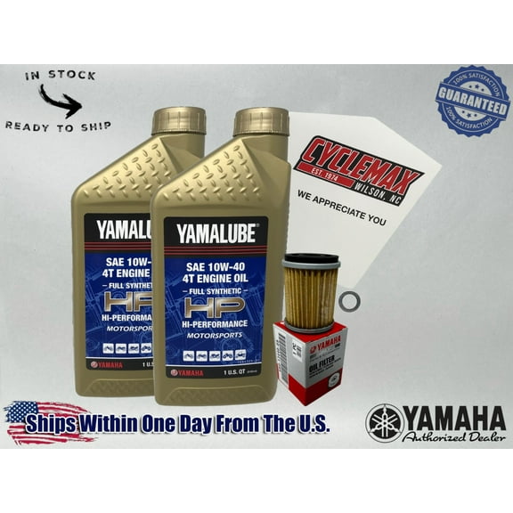 Cyclemax Full-Synthetic Yamalube Oil Change Kit compatible with 2001-2025 Yamaha TW200