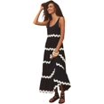 thumbnail image 1 of Robe Longue en Lin pour Femme Été Décontractée Ample Sans Manches Robe d'Été Bordure Contrastante Bretelles Spaghetti Robe de Plage Vacances, 1 of 1