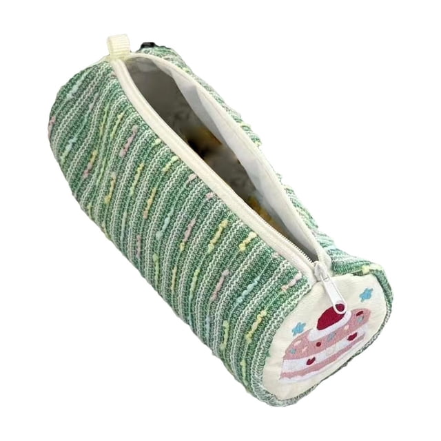 Estuche para Bolígrafos con Diseño de Pastel de Fresa | Amplio Espacio Cilíndrico para Material Escolar | Ideal para Estudiantes de Secundaria | Incluye Estuche de Felpa