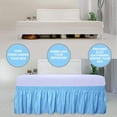 thumbnail image 5 of RUseeN Azure Blue Adjustable Bed Skirt for King Size Bed - with 15 Inch Tailored Drop, Wrap Around Bed Skirts with Adjustable Elastic Belt for Easy Fitting - Wrinkle & Fade Resistant, 5 of 8