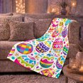 thumbnail image 6 of Vibrant Easter Egg Confetti Decorative, Festive Botanical Garden Scene, Soft Flannel Blanket for Sunroom and Reading Nook, Garden Lovers Easter Gift, Festive Home Decor, 6 of 9