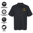 thumbnail image 4 of Batman Classic Bat Shield Logo Cotton Polo Shirt, Black, X-Large, 4 of 6