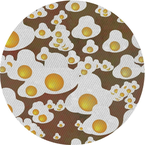 Ahgly Company Indoor Round Patterned Sienna Brown Abstract Area Rugs, 3' Round