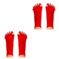 thumbnail image 4 of Wosthever 1 Pair 5 Toe Socks Overlapping Color Comfortable Breathable Dressing Solid Separation Relaxing Hosiery rojo 2piezas, 4 of 6
