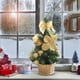 thumbnail image 1 of Mini árbol de Navidad de escritorio con bolas y lazos galvanizados | Decoración navideña de PVC para el hogar y la oficina | Set de corona festiva de 20 x 10 cm, 1 of 5