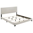 thumbnail image 1 of Dorian Fabric Upholstered Eastern King Panel Bed Cream, 1 of 8