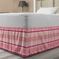 thumbnail image 1 of Pink Bed Skirt, Tartan Plaid Pattern with Squares in Magenta Pistachio Green Colors, Elastic Bedskirt Dust Ruffle Wrap Around for Bedding Decor, 4 Sizes, Pale Pink and Multicolor, by Ambesonne, 1 of 2