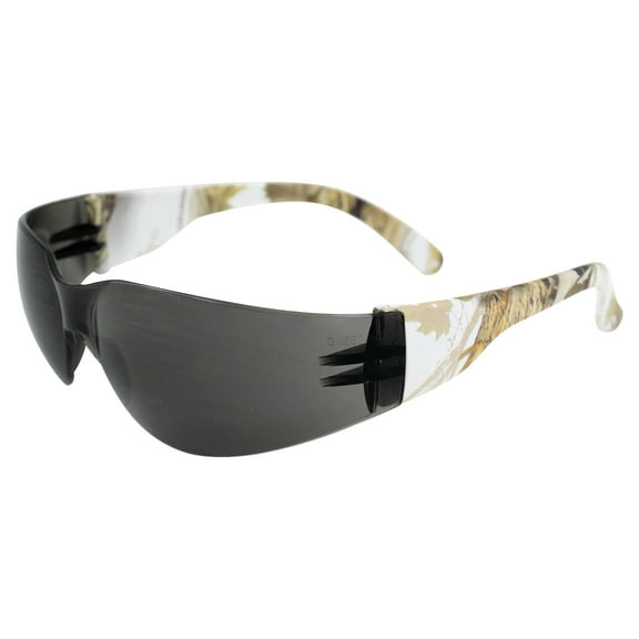 Global Vision Rider Safety Motorcycle Riding Sunglasses White Camouflage Frame Smoke Lens Z87.1