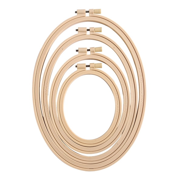 4Pcs Embroidery Hoop with Spring Clip Oval Shape Embroidery Frame Stitching Hoop