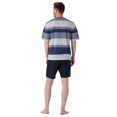 thumbnail image 5 of hajo Pijama corto para hombre - confort climático, cuello redondo, pantalón corto, mezcla de algodón Azul/Gris 3XL (XXX-Large), 5 of 5