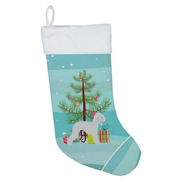 Carolines Treasures BB2912CS Bedlington Terrier Merry Christmas Tree Christmas Stocking, Large, Multicolor