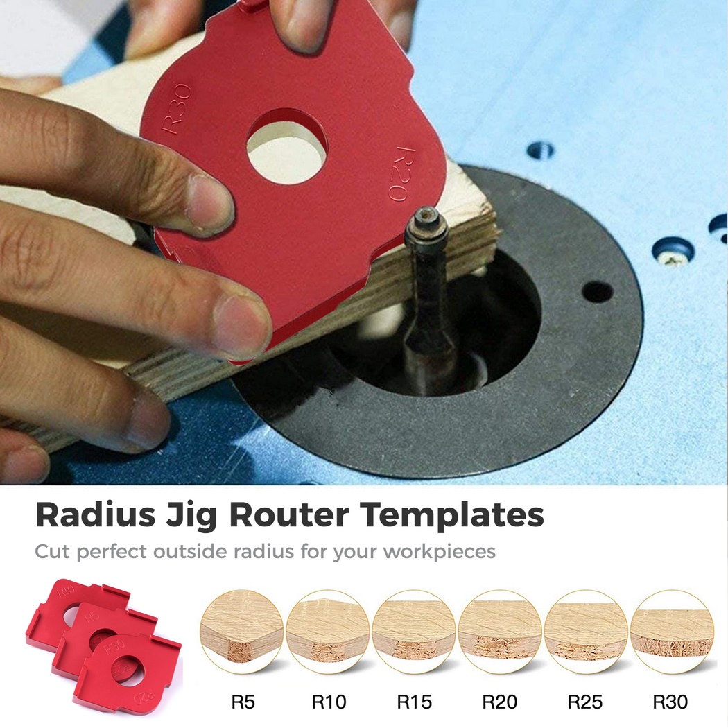  Corner Routing Templates, Set of 4 Radius Quick Jigs, Hard ABS  Rounded Corners Router Bit Templates, Professional CNC Processing Router  Templates for Woodworking Routing,R5 R10 R15 R20 R25 R30 R35 R40 