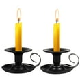 thumbnail image 2 of 2 PCS Candle Holder, Candlestick Holders Retro Iron Simple Gold Taper Candle Holders Candle Sticks Holder Decor for Party Wedding Christmas Table Home Decoration, Black, 2 of 7