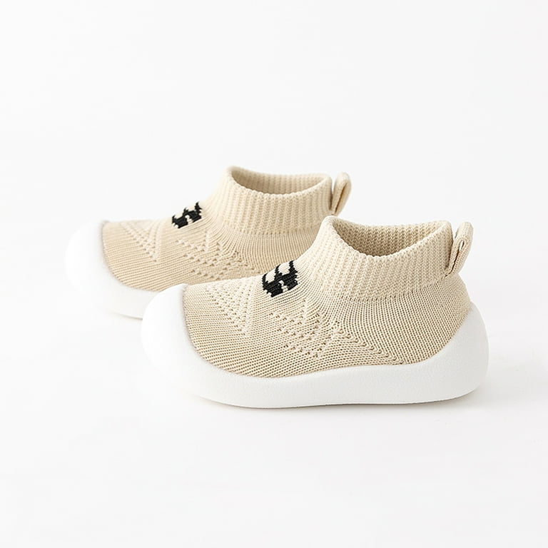 Baby Girl Shoes 3 6 Months Winter Girls Boys Kids Leisure Shoes Letter Prints Mesh Soft Bottom Breathable Slip on Sport Shoes Socks Shoes Ballet Shoes