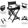 thumbnail image 4 of Omysalon Upgraded 31" Height Tall Director Chair Folding Artist Makeup with Replacement Cover Canvas, Storage Side Bags, Portable Footrest, Support 250 lbs,Solid Hardwood & Polyester Black, 4 of 17