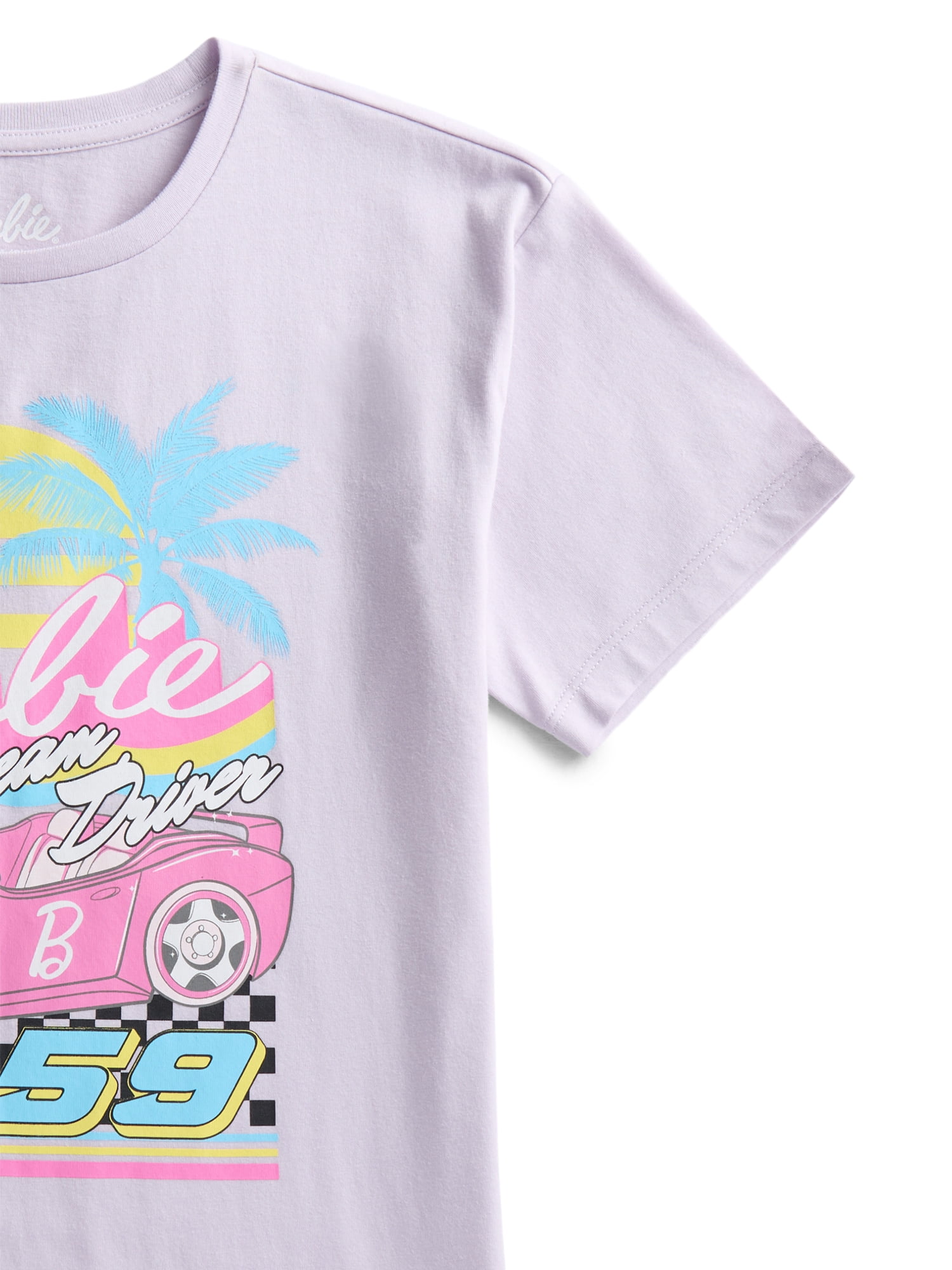 Barbie Girls Dream Driver Graphic T-Shirt with Short Sleeves, Sizes 4-16