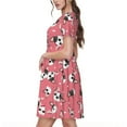 thumbnail image 2 of Disketp French Bulldog Face para Vestido de Manga Corta para Mujeres, Vestidos de Verano para Mujeres, Casual y Holgado para la Playa, 2 of 6