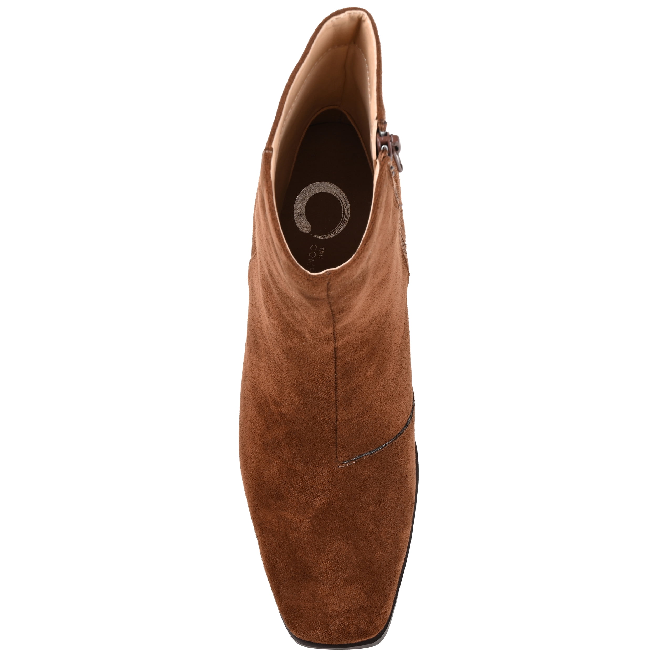 Journee Womens Sloann Inside Zip Stacked Heel Booties