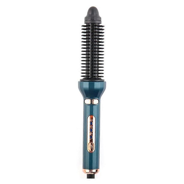 Rizador automático con calentador cerámico PTC, cepillo de aire caliente de 2,5 cm para un peinado rápido, color azul.