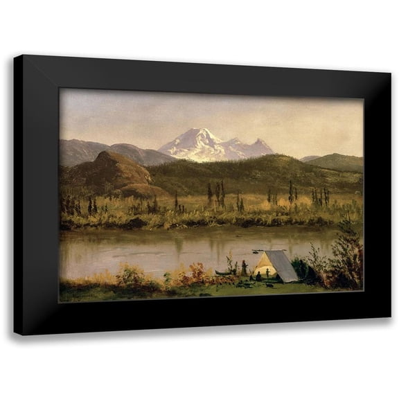 Bierstadt, Albert 14x11 Black Modern Framed Museum Art Print Titled - Mount Baker, Washington, from the Frazier River