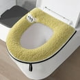 thumbnail image 2 of Toilet Seat Cover With Carrying Handle 42 cm x 38 cm Complete Coverage Waterproof Soft Polyester Winter Warm Removable Design, 2 of 6