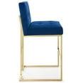 thumbnail image 3 of Modway Privy Gold Stainless Steel Performance Velvet Bar Stool in Gold Navy, 3 of 8