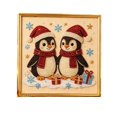 thumbnail image 2 of Christmas Diamond Art Kits for Adults, Golden Framed Pearl Bead Painting Kit, Winter Penguin Santa Hat Snowflake Gift Box Textured Sparkling Handmade Decor for Home Office Holiday Use, 2 of 7