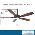 thumbnail image 3 of Ceiling Fan With Light Kit In Transitional Style 12 Inches Tall By 52 Inches Wide-White Finish Minka Aire Fans F1000-Wh, 3 of 6