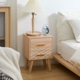thumbnail image 2 of HOMCOM Modern Nightstand, Bedside Table with 2 Drawers Wood Legs, 2 of 10