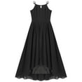 thumbnail image 3 of iiniim Kids Flower Girls Wedding Party Halter Neck Dress Birthday Bridesmaid Ruffled Hem Dress, 3 of 7
