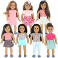 thumbnail image 1 of PZAS Toys Ropa de muñeca de 18 pulgadas - Se adapta a la ropa de muñeca American Girl con accesorios - Cambio de imagen de armario 7 trajes PZAS Toys 0039409229125, 1 of 1