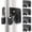 Black-Silver, variant on Stainless Steel Broom Holder, Heavy Duty, Rust Resistant, 4 Gripper Positions with 4 Hooks, Black