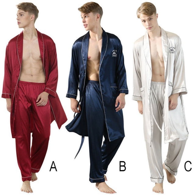 Pantalon de Pyjama Long en Satin de Soie de Luxe pour Hommes