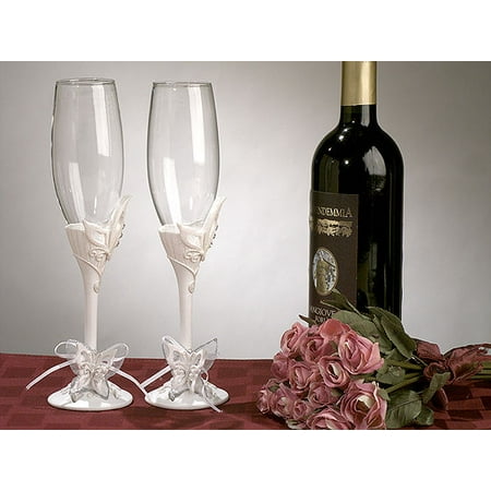 Butterfly Toasting Glasses - Butterfly Theme Toasting Glass Set
