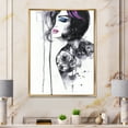 thumbnail image 2 of Designart 'Monochrome Female Portrait With Colorful Makeup' Modern Framed Canvas Wall Art Print, 2 of 5