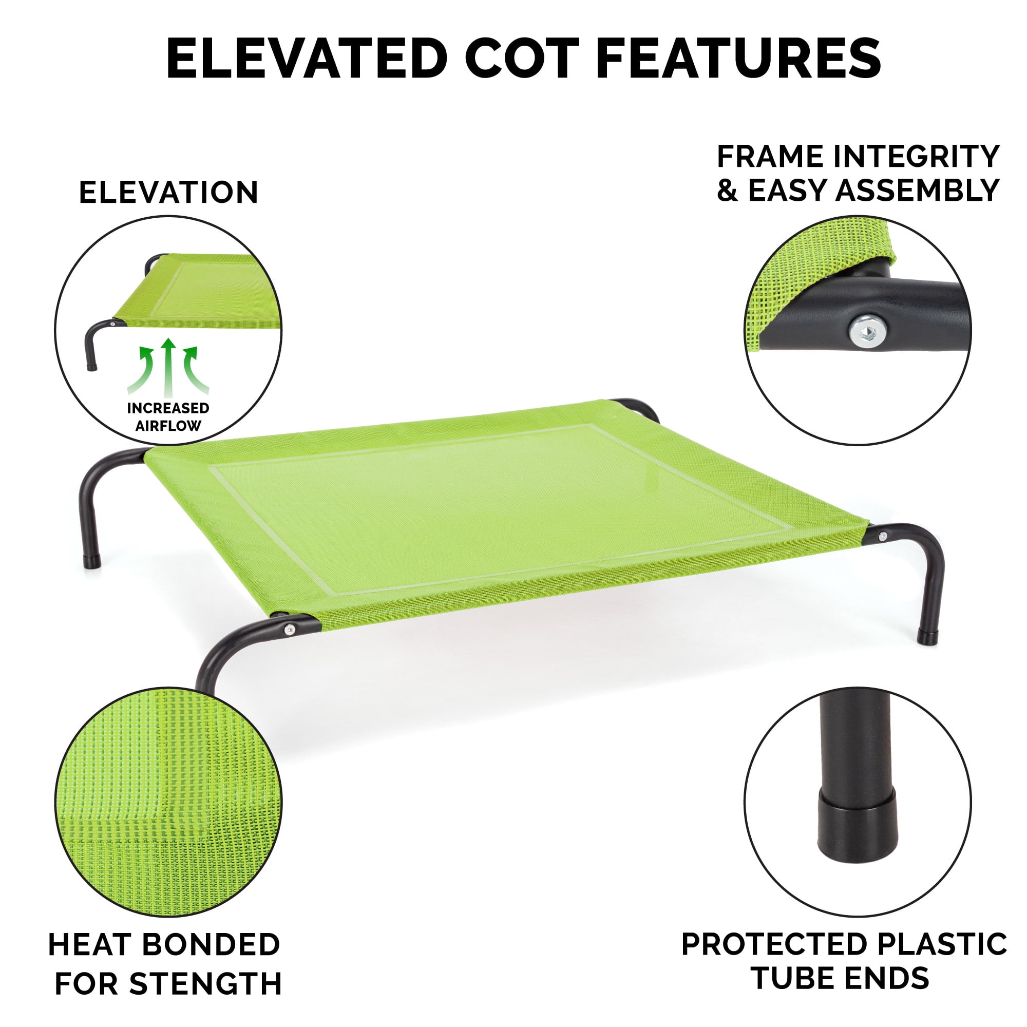 FurHaven Pet Products Elevated Cot Pet Bed - Gecko Green, Small