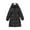 Black, variant on Women's Mid-Length Slim Fit Winter Coat Toggle Buttons Waisted Puffer Jacket Solid Color Classic Hooded Down Jacket