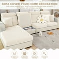 thumbnail image 3 of CJC L-Shaped Sectional Sofa Cover, Stretch Couch Cushion Slipcovers, Wear-Resistant Cushion Case Replacement, 12 Colors, 3 of 9