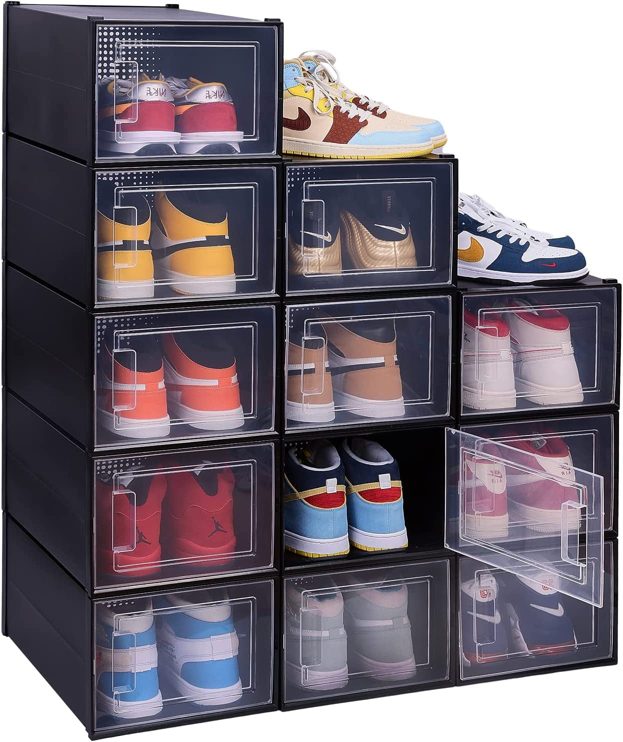 Shoe Organizer Shoe Storage Box, Shoe Boxes Clear Plastic Stackable
