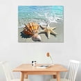 thumbnail image 2 of Orinice  Beach Coastal Canvas Wall Art: Seaside Ocean Scene Picture Sea Life Seashell Starfish Artwork Seascape Path Painting Print Decor for Bathroom Bedroom Living Room 16x12in, 2 of 6